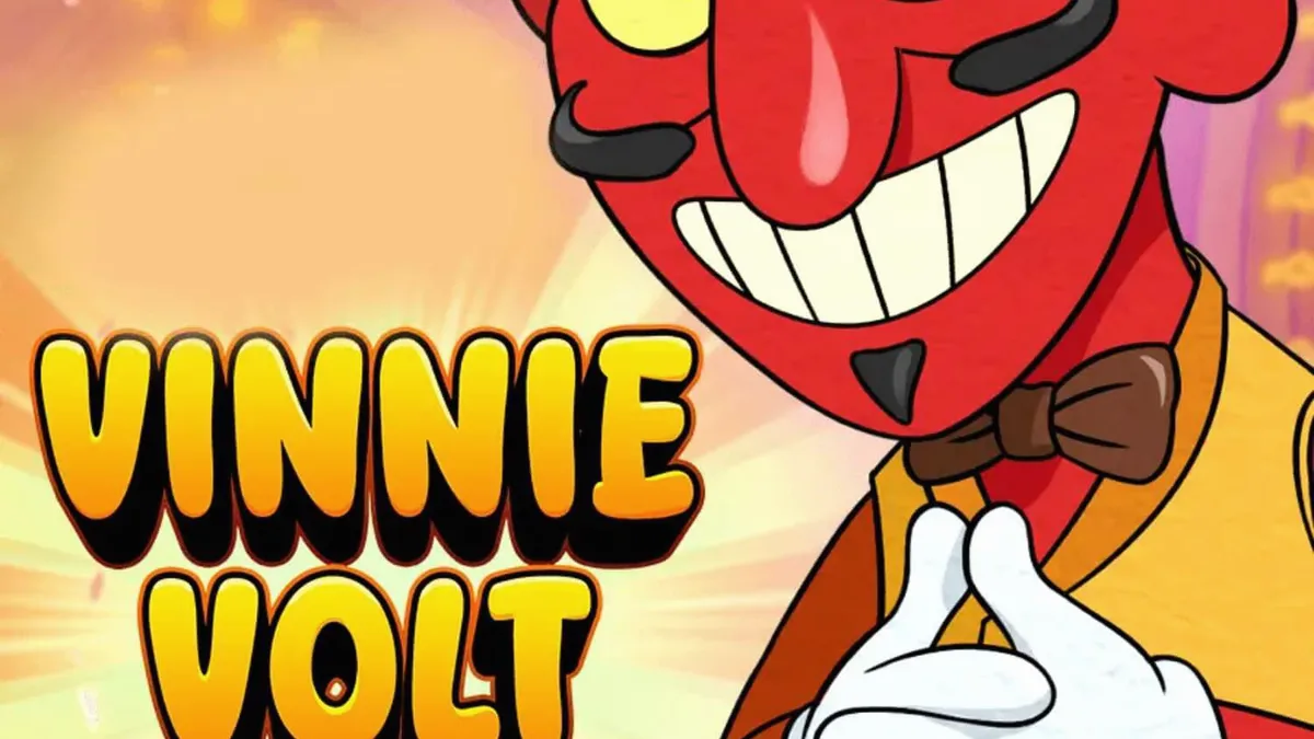 Vinnie Volt: Devil Wilds سلاٹ کا مرکزی کردار ونی وولٹ ایک کیسینو لاؤنج میں